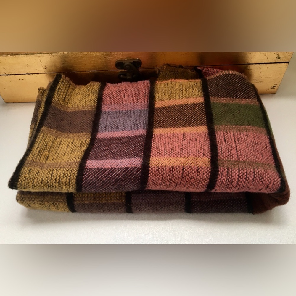 Colorful block squares wrap around scarf